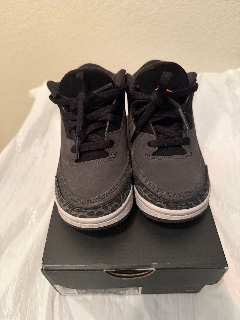 Kids Black and Gray Jordan’s